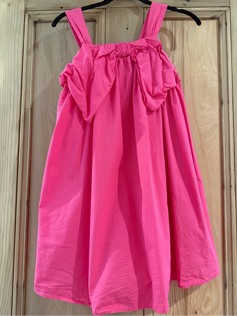 Girls Hot Pink Sundress with Bow Detail